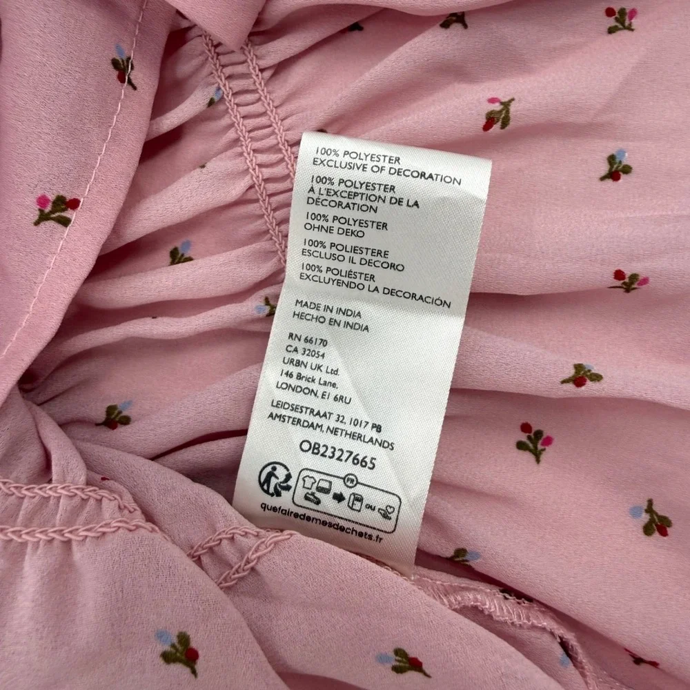 FREE‎ PEOPLE NWT Small Adore You Blouse Mauve Pink Floral Cottagecore Peplum Top